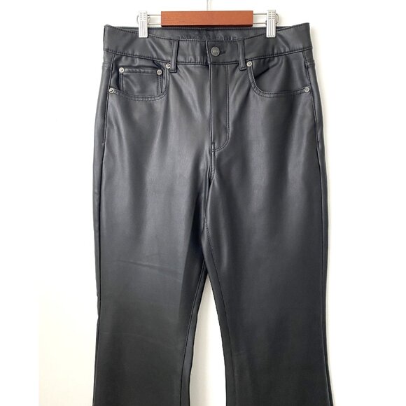 American Eagle Super High Rise Flare Jeans in Faux Leather - Picture 4 of 15